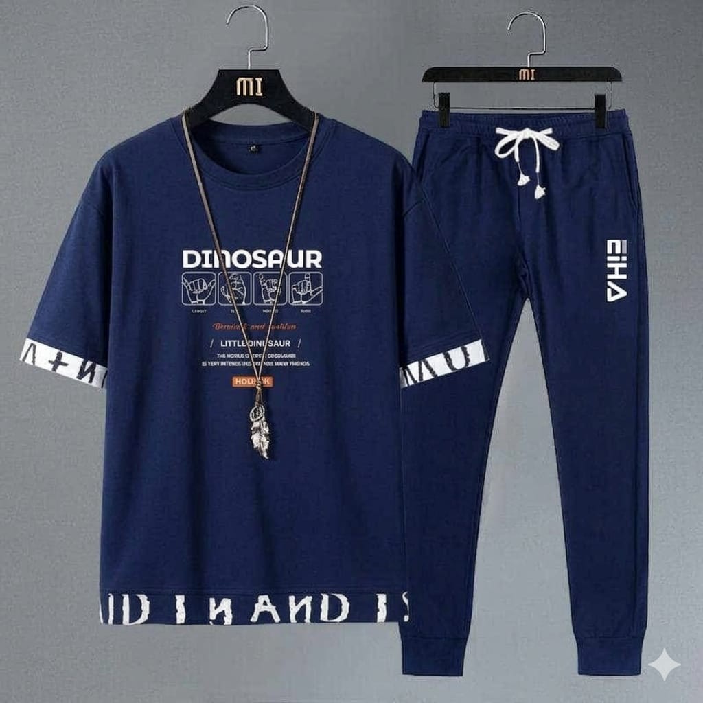 Stylist New Printed  Half Sleeve T-Shirt and Full Pant( Set )For Men1