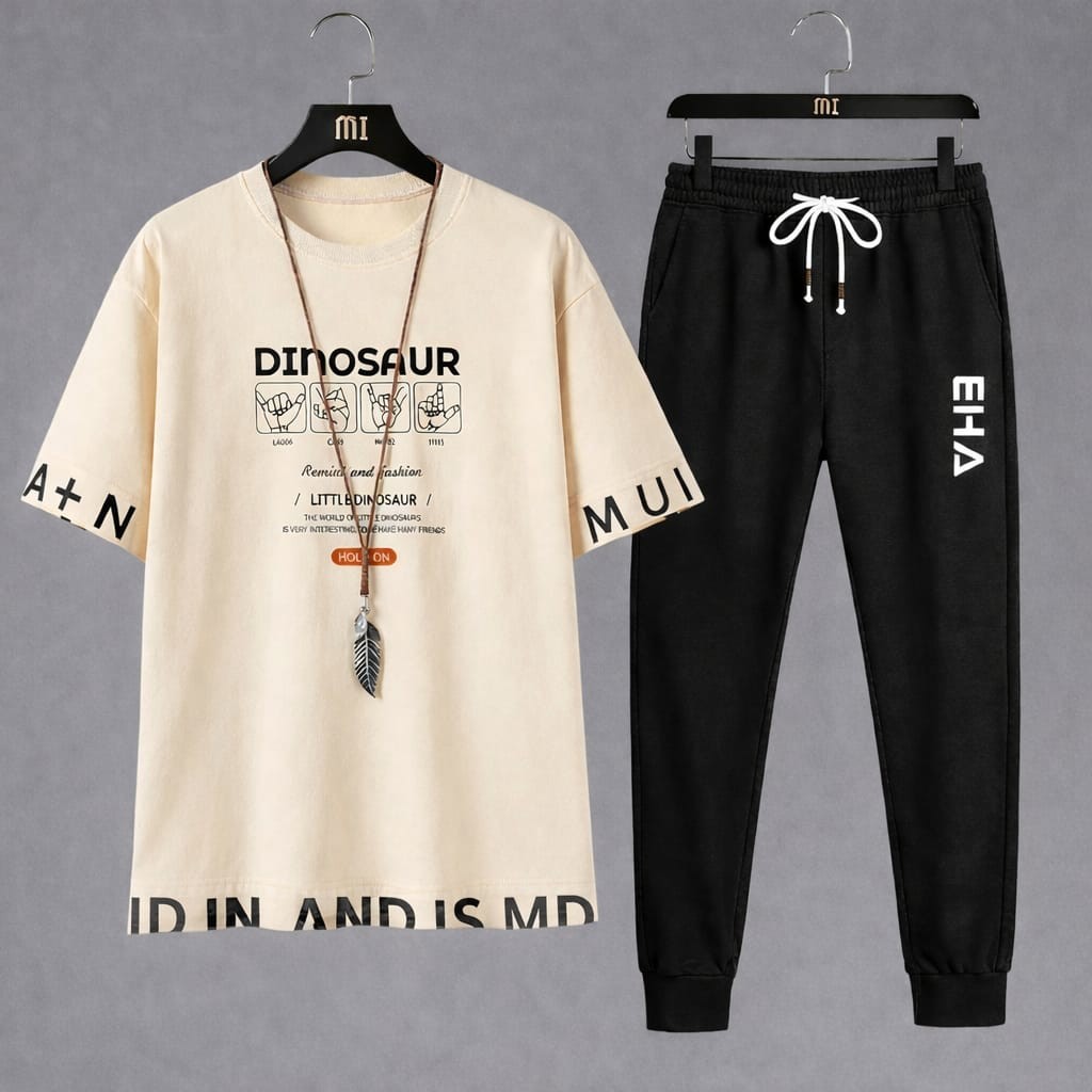 Stylist New Printed  Half Sleeve T-Shirt and Full Pant( Set )For Men1