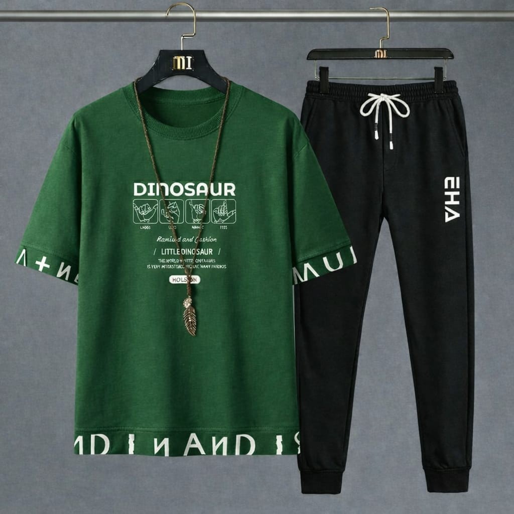 Stylist New Printed  Half Sleeve T-Shirt and Full Pant( Set )For Men1